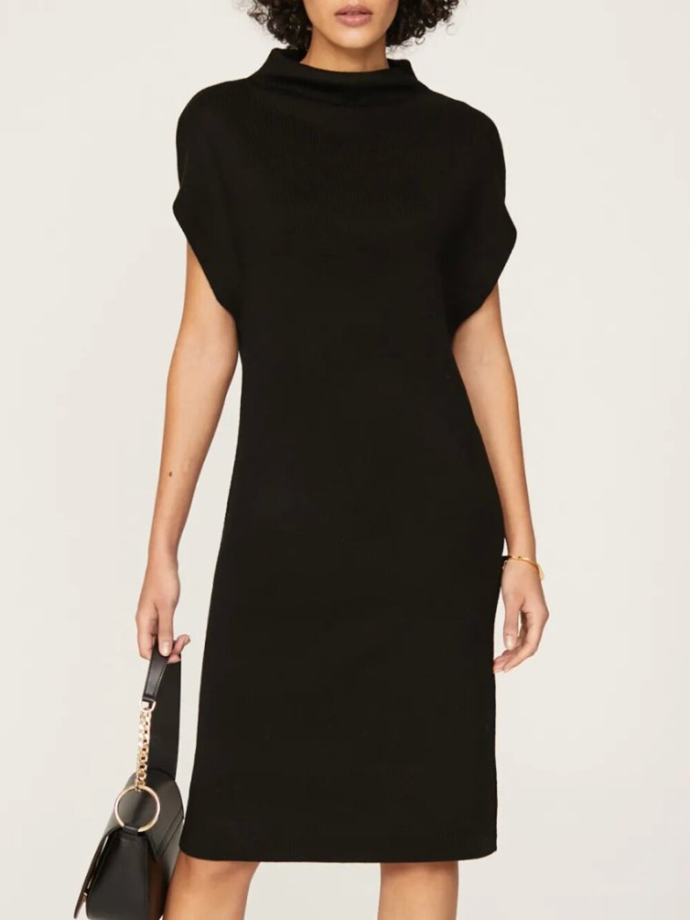 Club Monaco Wool Blend High Neck Abhy LBD Sweater Dress